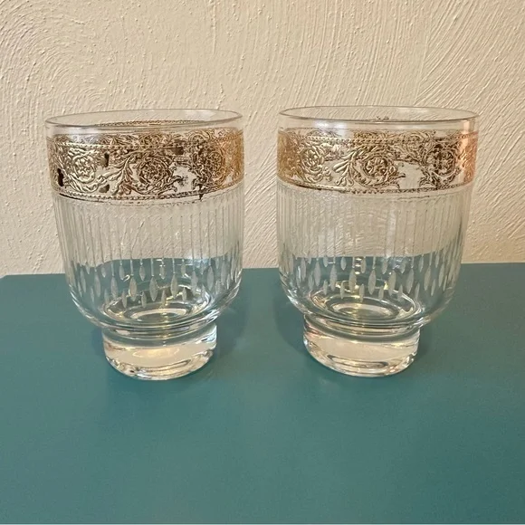 Culver Tyrol Gold Rimmed Glass Tumblers - Picture 2 of 6
